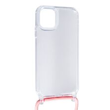 Силікон Transparent Case with Rope для Apple iPhone 13/14 Pink