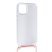 Силікон Transparent Case with Rope для Apple iPhone 13/14 Pink