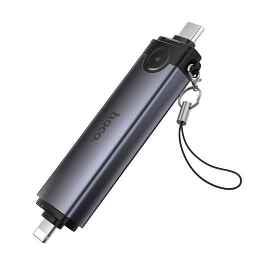 Картридер HOCO HB56B (Type-C/Lightning) 3in1 (серый)