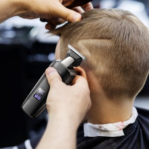 Електрична машинка для стрижки HOCO HP23 з алмазним гравіруванням, ЧОРНИЙ