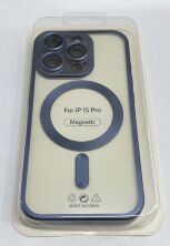 Case Magsafe With Frame Matte for Apple Iphone 15 Pro Dark Blue
