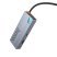 Адаптер-концентратор HOCO HB50 Wow 5-в-1 (Type-C - 3×USB 3.0 + HDMI (HDTV) + PD 100 Вт), металік-сірий
