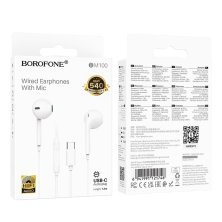 Дротові навушники Borofone BM100 Pro Type-C, білий