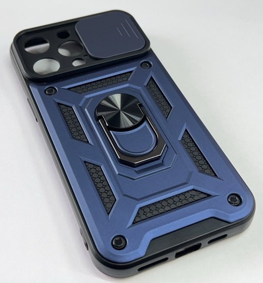 Armor Case With Curtain for Apple Iphone 14 Pro Max Dark Blue