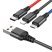USB КАБЕЛЬ HOCO X76 3в1: Lightning/Micro/Type-C, black/red/blue