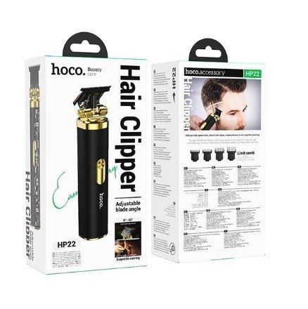 Електрична машинка для стрижки HOCO HP22 з ретро-гравіруванням, ЧОРНИЙ