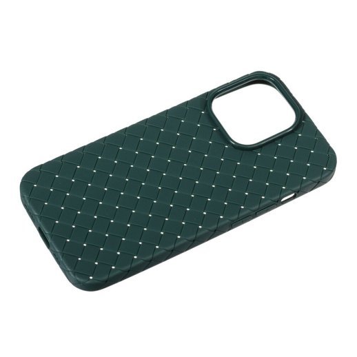 Накладка Шкіра Плетіння для Apple iPhone 13 Pro Green