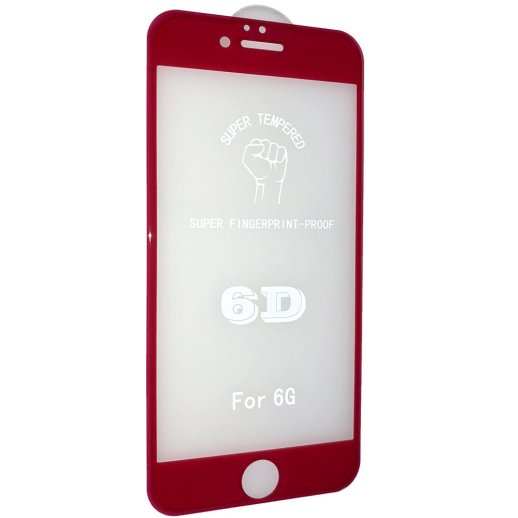 Захисне скло 6D ORIGINAL для APPLE IPHONE 6 | 6S ЧЕРВОНИЙ
