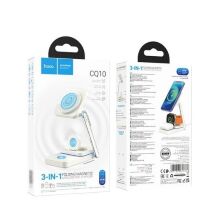 Бездротовий зарядний пристрій HOCO CQ10 3В1 БIЛИЙ