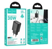 Мережевий зарядний пристрій HOCO N62 TYPE-C PD 30W, чорний