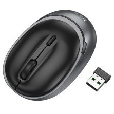 Мишка бездротова HOCO GM34 Nuevo (dual-mode, бизнес-серия), black metal gray