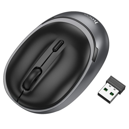 Мишка бездротова HOCO GM34 Nuevo (dual-mode, бизнес-серия), black metal gray
