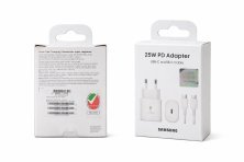 Мережевий зарядний пристрій SAMSUNG PD 2в1 25W (EP-TA800) + кабель TYPE-C - TYPE-C, білий в упаковці (SMALL PACKAGING)