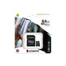 Карта пам'яті Kingston MicroSDHC (UHS-3) 64gb 10 Class & Adapter 