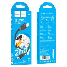 USB-C кабель HOCO X90 silicone PD 20W Type-C - Lightning 1 МЕТР ЧОРНИЙ