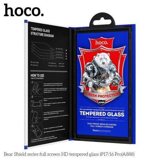Скло для телефону HOCO A888 Bear Shield HD APPLE iPhone 16 PRO | iPhone 17 6.3"
