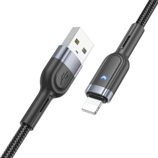 USB кабель HOCO U117 USB - Lightning, чёрный