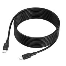 USB-C кабель BOROFONE BX113 Type-C - Type-C SILICONE 60W, 3A, 3 метри, чорний