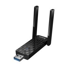 Адаптер-мережева карта HOCO HI34 Wi-Fi 6 USB з двома зовнішніми антенами, чорний
