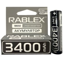 Акумулятор Rablex 18650 Li-Ion ICR18650 3400mAh TipTop 3.7V сірий в упаковці