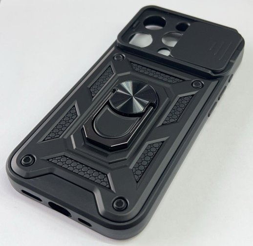 Armor Case With Curtain for Apple Iphone 15 Pro Чорний