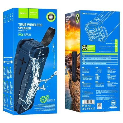 Колонка бездротова HOCO HC6 Bluetooth портативна для смартфона, синя
