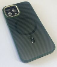 Case Carbone Shield Magsafe  for Apple Iphone 12 ProMax Green