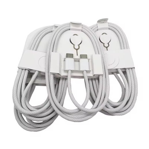 Кабель USB-C для iPhone Type-C to Type-C Model A1997 MUF72ZM/A 1 метр 60W 16 PRO MAX тканина в упаковці З ЛОГО