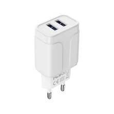 Мережевий зарядний пристрій BOROFONE BA37A 2.4A 12W 2 USB, білий