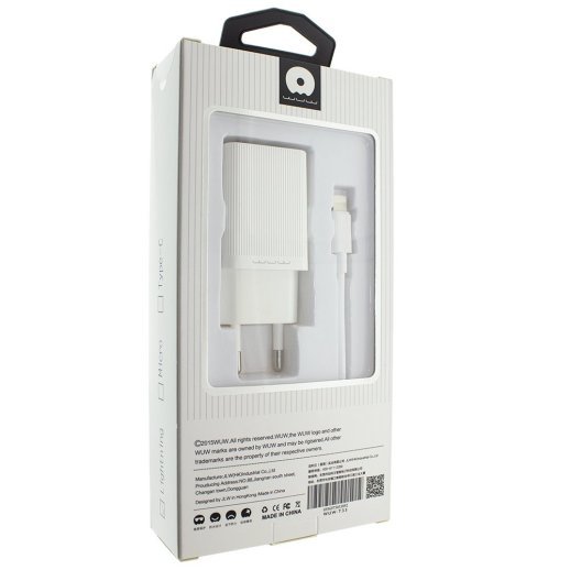 Мережевий зарядний пристрій WUW T33 2USB 2.4A + USB Lightning
