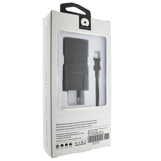 Мережевий зарядний пристрій WUW T33 2USB 2.4A + USB Lightning