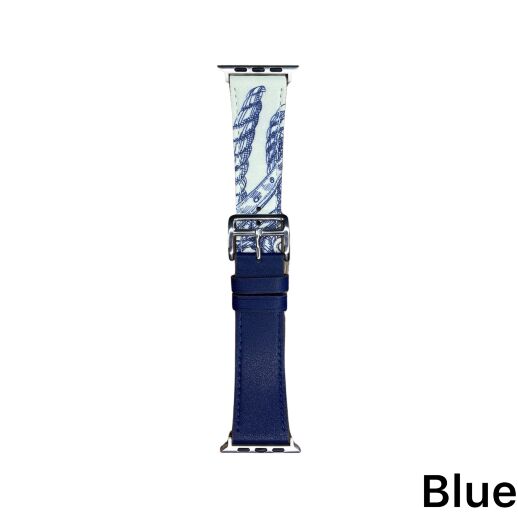 Ремінець для Apple Watch Leather Print 38/40mm Blue