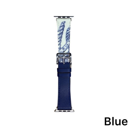 Ремінець для Apple Watch Leather Print 38/40mm Blue