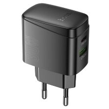 Мережевий зарядний пристрій HOCO CS61A TYPE-C PD 30W + USB QC 3.0, чорний