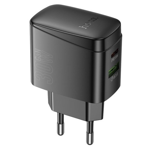 Мережевий зарядний пристрій HOCO CS61A TYPE-C PD 30W + USB QC 3.0, чорний