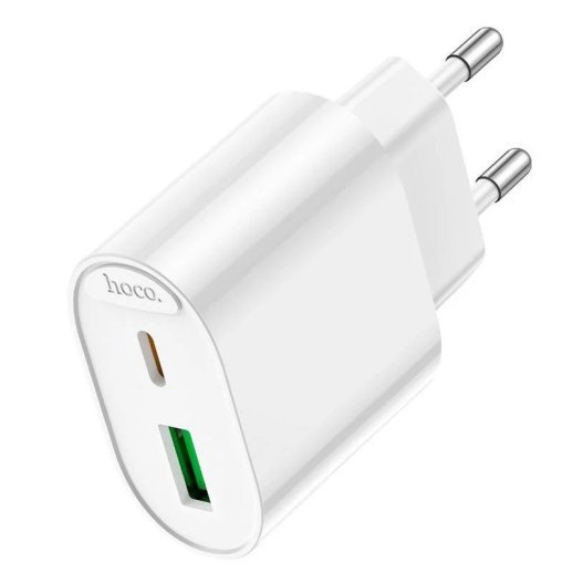 Мережевий зарядний пристрій HOCO C109A PD20W / USB QC3.0, білий