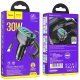 Зарядний пристрій HOCO NZ11A TYPE-C PD 30W/2USB + вбудований кабель Type-C, чорний