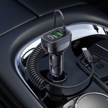 Зарядний пристрій HOCO NZ11A TYPE-C PD 30W/2USB + вбудований кабель Type-C, чорний