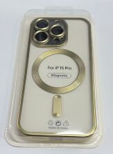 Case Magsafe With Frame Matte for Apple Iphone 15 Pro Gold