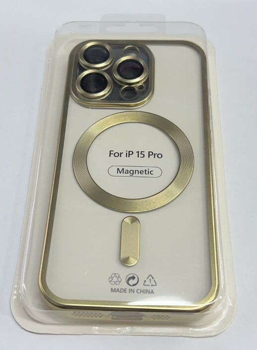 Case Magsafe With Frame Matte for Apple Iphone 15 Pro Gold