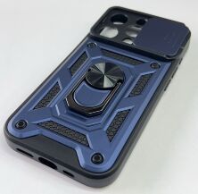 Armor Case With Curtain for Apple Iphone 15 Pro Dark Blue