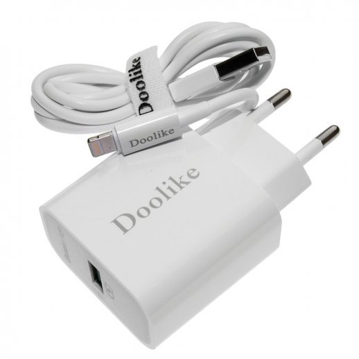 Зарядний пристрій Doolike DL-CH28 Quick Charge 3.0 + USB кабель iPhone 5