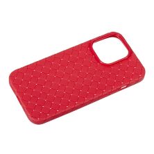 Накладка Шкіра Плетіння для Apple iPhone 13 Pro Red