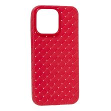 Накладка Шкіра Плетіння для Apple iPhone 13 Pro Red