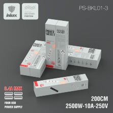 Мережевий фільтр з usb INKAX PS-BKL01-3 2 МЕТРИ з 4 USB 3.4A WHITE