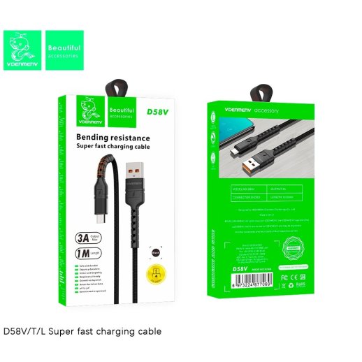 Кабель USB Denmen D58V USB - micro USB (3.6A)