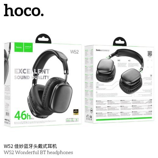 Бездротові повнорозмірні навушники HOCO W52, чорний