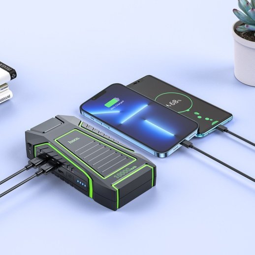 Пуско-зарядний пристрій HOCO QS1 Spring 3в1 з power bank 10000 mAh та ліхтариком, чорний