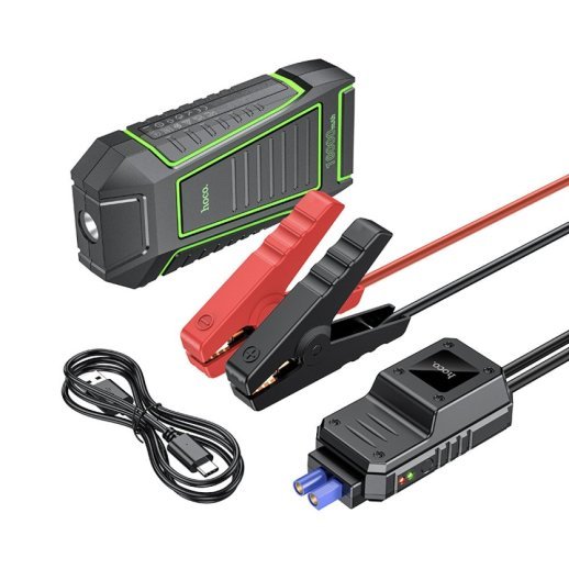 Пуско-зарядний пристрій HOCO QS1 Spring 3в1 з power bank 10000 mAh та ліхтариком, чорний