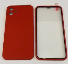 Case 360 + Screen Protector Screen Audio for Apple Iphone 12 Red
